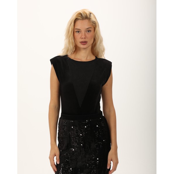 Γυναικείο βελουτέ κορμάκι ATTRATTIVO 9920146 μαύρο