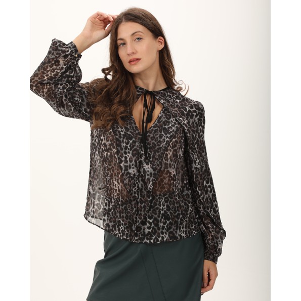 Γυναικεία ημιδιαφανής tunic ATTRATTIVO 92211235 λεοπάρ