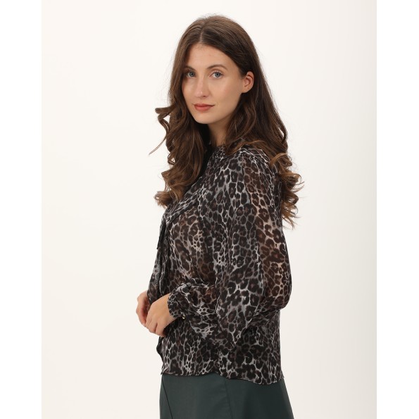 Γυναικεία ημιδιαφανής tunic ATTRATTIVO 92211235 λεοπάρ Γυναικεία