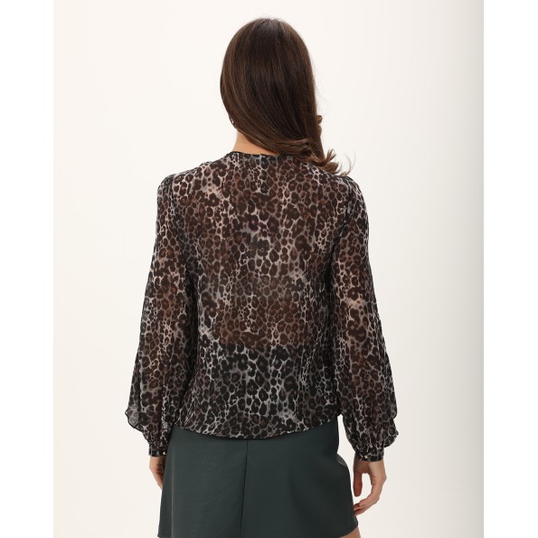 Γυναικεία ημιδιαφανής tunic ATTRATTIVO 92211235 λεοπάρ Γυναικεία
