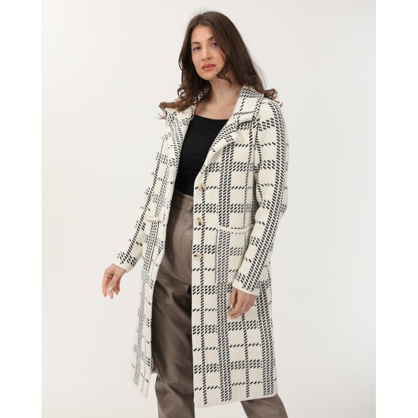 Γυναικεία μακριά ζακέτα ATTRATTIVO 9917540 εκρού
