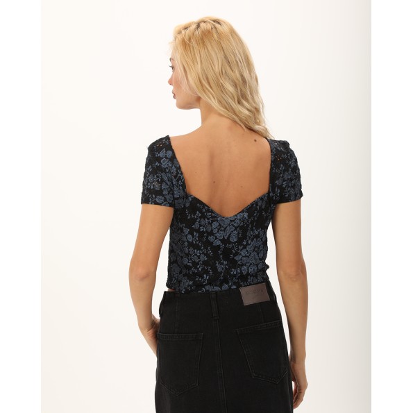 Γυναικείο cropped top ATTRATTIVO 92315301 ναυτικό μπλε Γυναικεία