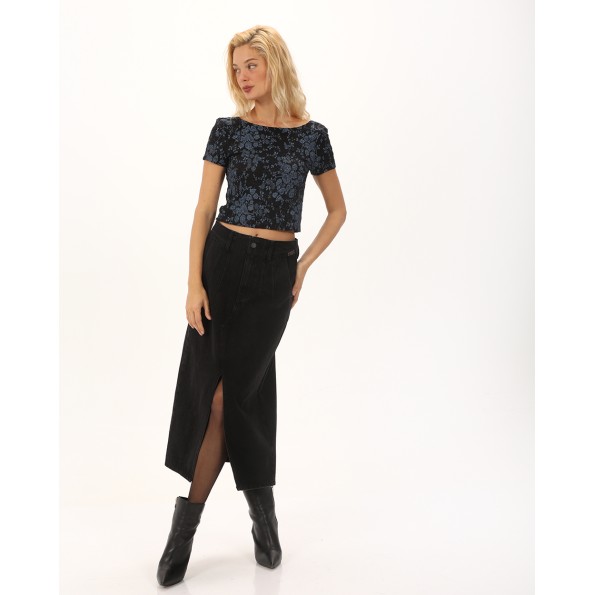 Γυναικείο cropped top ATTRATTIVO 92315301 ναυτικό μπλε Γυναικεία