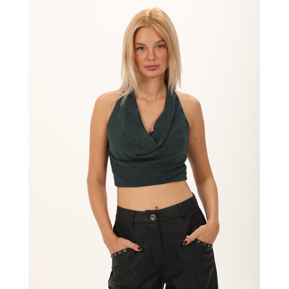 Γυναικείο lurex top ATTRATTIVO 92332332 πράσινο