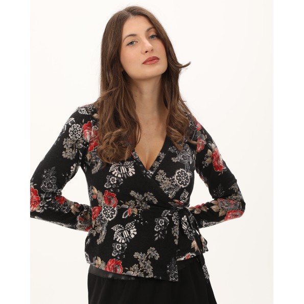 Γυναικεία κρουαζέ μπλούζα ATTRATTIVO 92341304 μαύρη