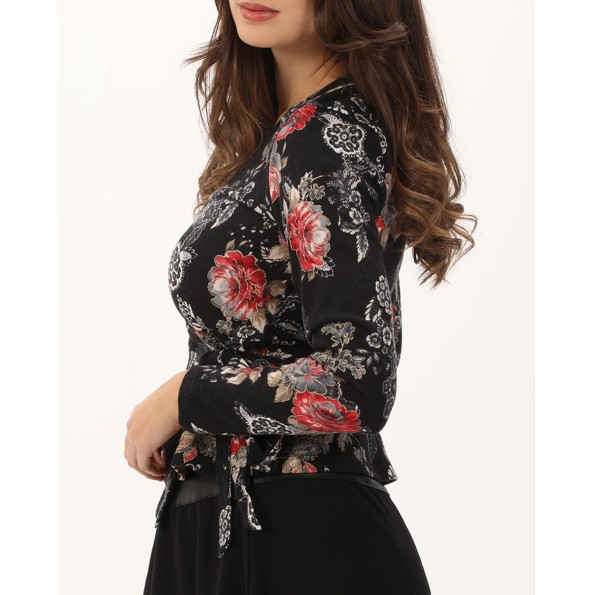 Γυναικεία κρουαζέ μπλούζα ATTRATTIVO 92341304 μαύρη Γυναικεία