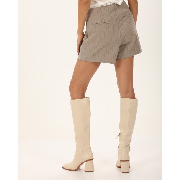 Γυναικεία mini φούστα σορτς ATTRATTIVO 9919573 γκρι καφέ Γυναικεία