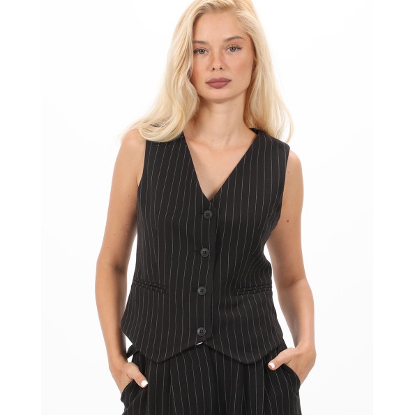 Γυναικείο κοντό γιλέκο ATTRATTIVO 9921176 μαύρο