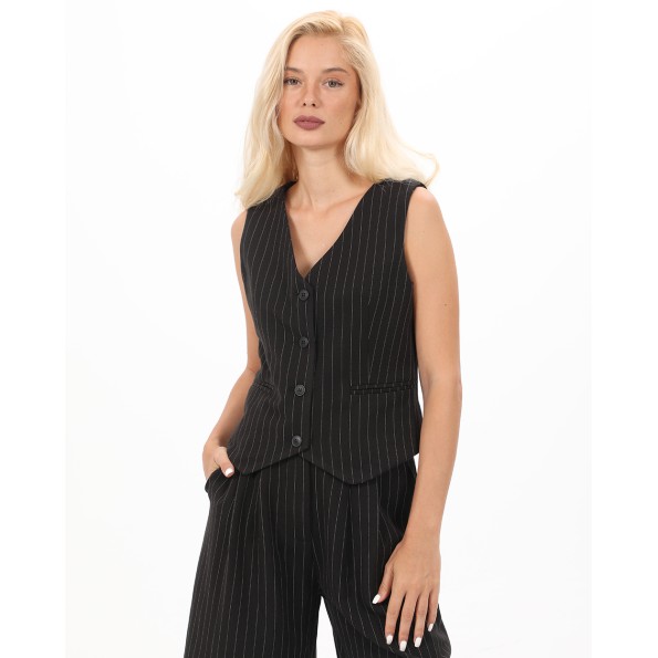 Γυναικείο κοντό γιλέκο ATTRATTIVO 9921176 μαύρο Γυναικεία