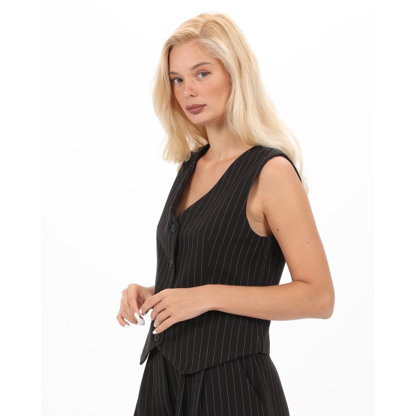 Γυναικείο κοντό γιλέκο ATTRATTIVO 9921176 μαύρο Γυναικεία