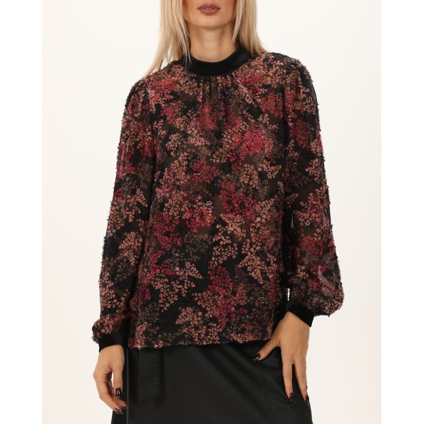 Γυναικεία μπλούζα ATTRATTIVO 9919626 μαύρη floral