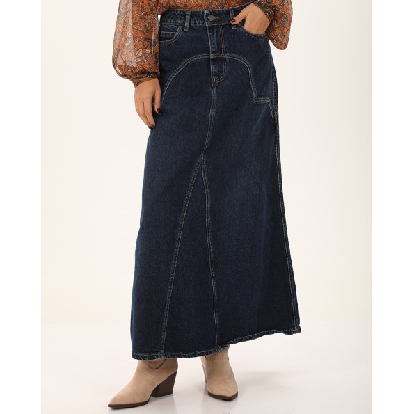 Γυναικεία maxi φούστα ATTRATTIVO 9919662 μπλε