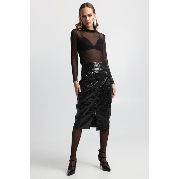 Γυναικεία midi pencil φούστα BILL COST 10-010184-0 μαύρη