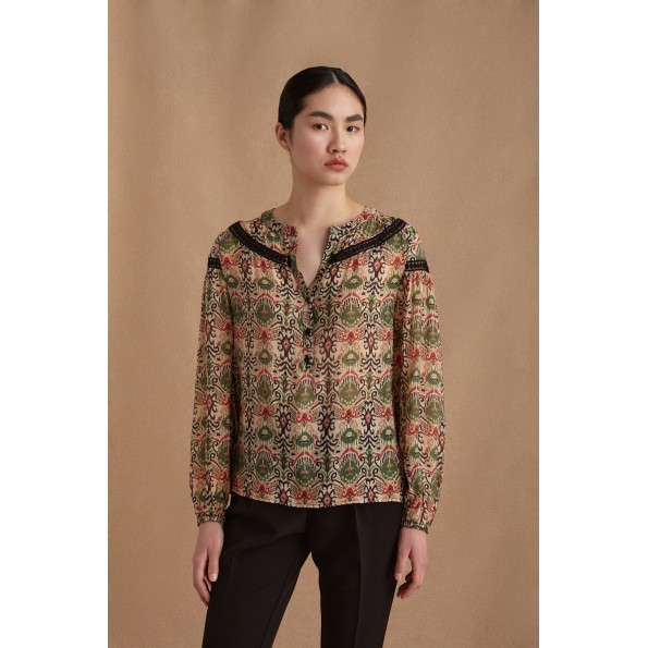 Γυναικεία μπλούζα MARINA V PARIS FW24-701 μπεζ Γυναικεία μπλούζα MARINA V PARIS FW24-701 μπεζ