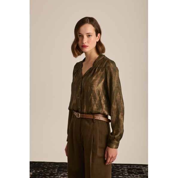 Γυναικείο πουκάμισο MARINA V PARIS FW24-704 πράσινο Γυναικεία