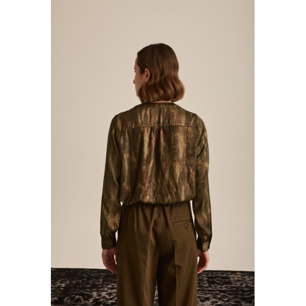 Γυναικείο πουκάμισο MARINA V PARIS FW24-704 πράσινο Γυναικεία