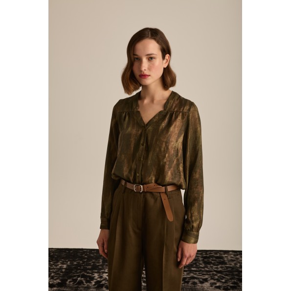 Γυναικείο πουκάμισο MARINA V PARIS FW24-704 πράσινο Γυναικεία