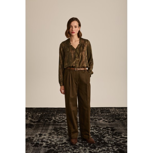 Γυναικείο πουκάμισο MARINA V PARIS FW24-704 πράσινο Γυναικεία