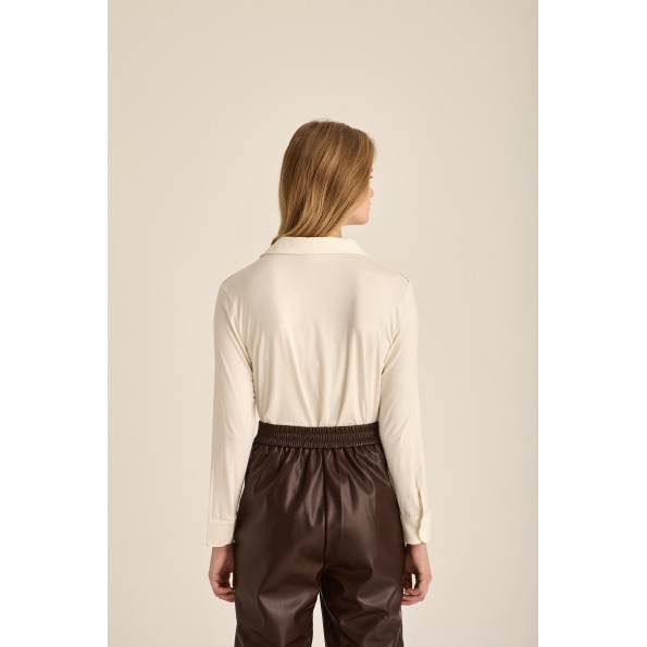 Γυναικεία μπλούζα MARINA V PARIS FW24-900 εκρού Γυναικεία
