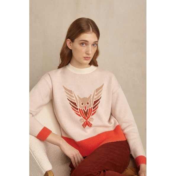 Γυναικείο πουλόβερ MARINA V PARIS FW23-101 ροζ Γυναικείο πουλόβερ MARINA V PARIS FW23-101 ροζ