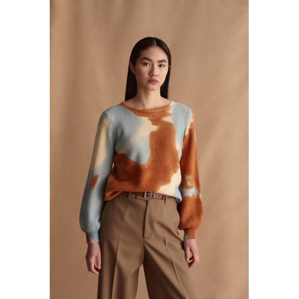 Γυναικείο πουλόβερ MARINA V PARIS FW24-114 καφέ Γυναικείο πουλόβερ MARINA V PARIS FW24-114 καφέ