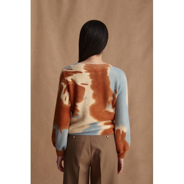 Γυναικείο πουλόβερ MARINA V PARIS FW24-114 καφέ Γυναικεία