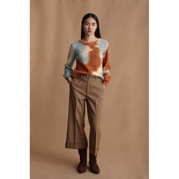 Γυναικείο πουλόβερ MARINA V PARIS FW24-114 καφέ Γυναικεία