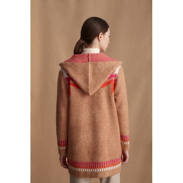 Γυναικεία πλεκτή ζακέτα MARINA V PARIS FW24-307 μπεζ Γυναικεία