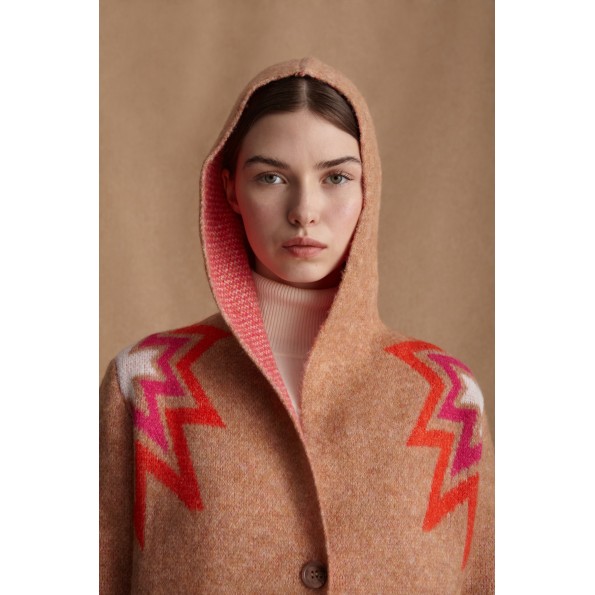 Γυναικεία πλεκτή ζακέτα MARINA V PARIS FW24-307 μπεζ Γυναικεία