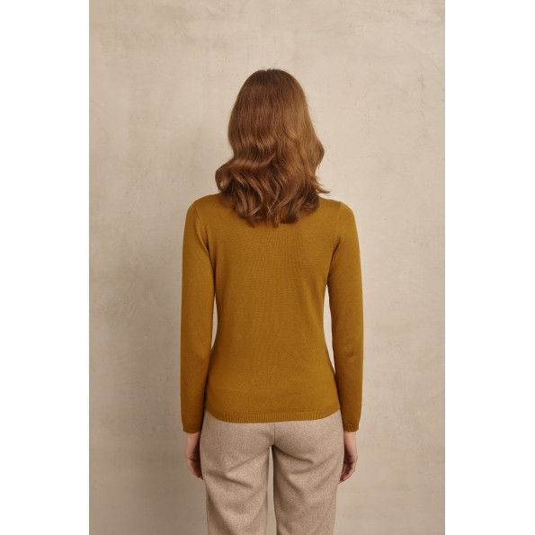 Γυναικεία πλεκτή μπλούζα MARINA V PARIS FW23-002 λαδί Γυναικεία