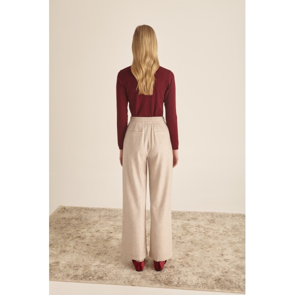 Γυναικεία πλεκτή μπλούζα MARINA V PARIS FW23-003 μπορντό Γυναικεία