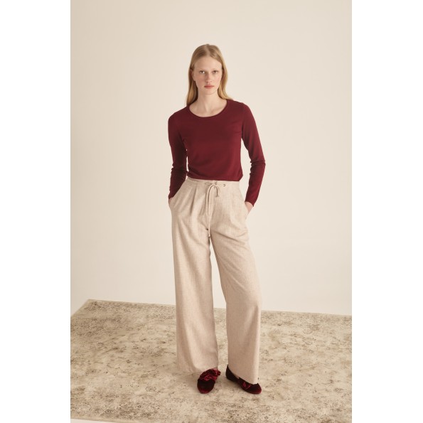 Γυναικεία πλεκτή μπλούζα MARINA V PARIS FW23-003 μπορντό Γυναικεία