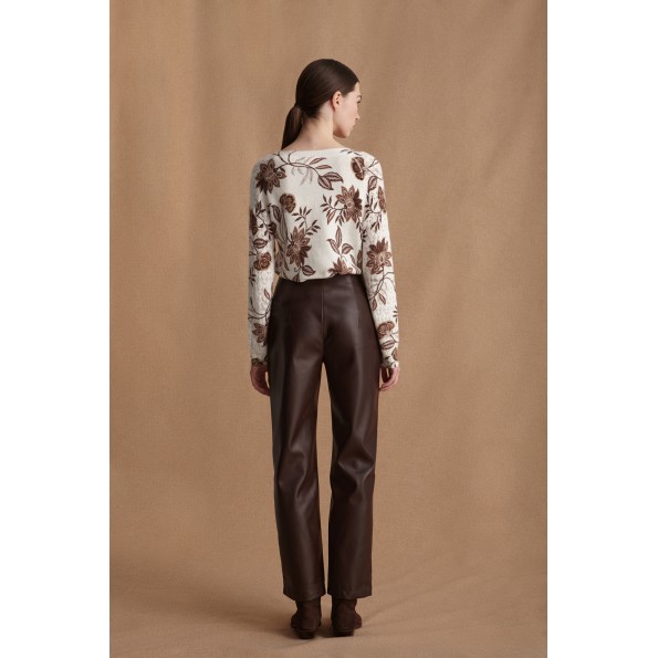 Γυναικεία πλεκτή μπλούζα MARINA V PARIS FW24-057 λευκή Γυναικεία