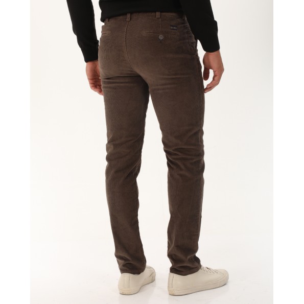 Ανδρικό κοτλέ chino παντελόνι DORS 2035003.C01 καφέ Ανδρικά