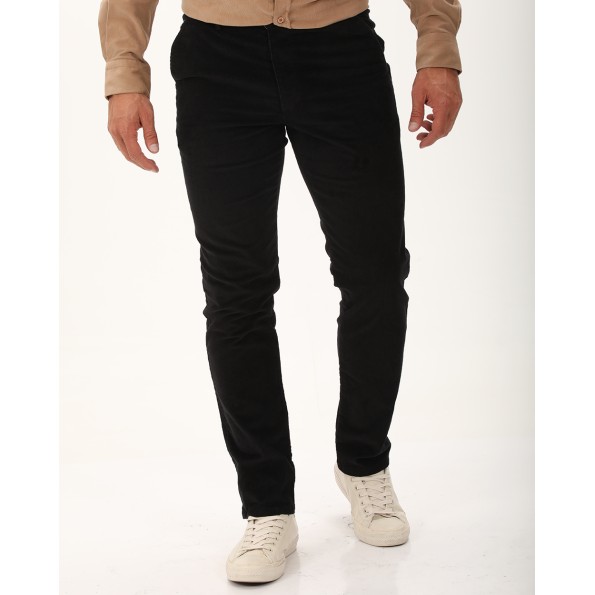 Ανδρικό κοτλέ chino παντελόνι DORS 2035003.C04 μαύρο