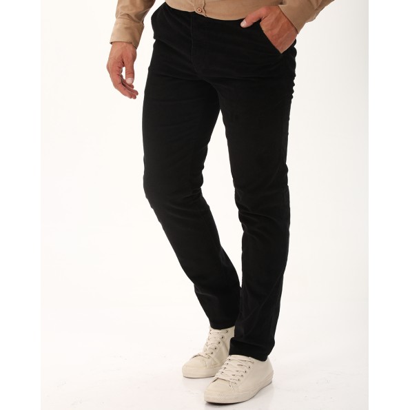 Ανδρικό κοτλέ chino παντελόνι DORS 2035003.C04 μαύρο Ανδρικά