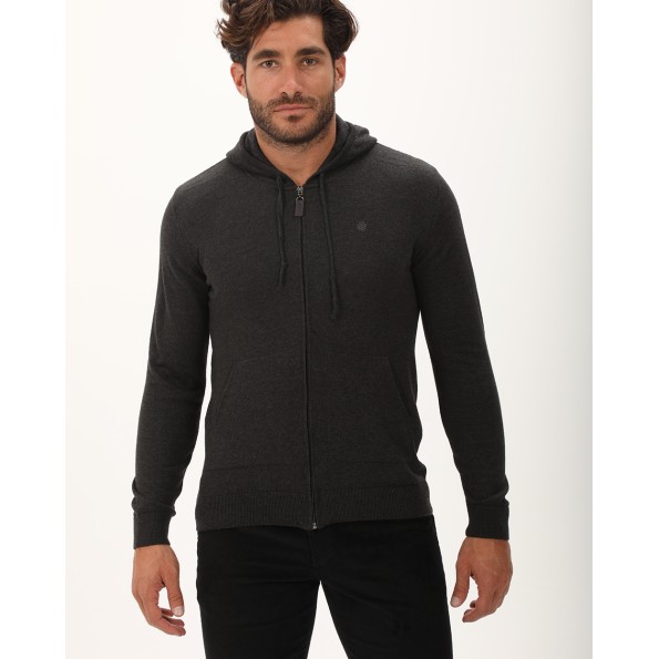 Ανδρική πλεκτή ζακέτα DORS 1237013.C03 ανθρακί