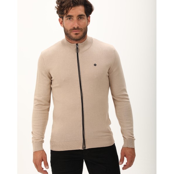 Ανδρική πλεκτή ζακέτα DORS 1237024.C01 μπεζ