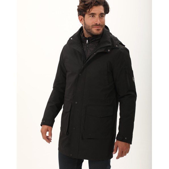 Ανδρικό μακρύ μπουφάν DORS 3037005.C04 μαύρο Ανδρικά
