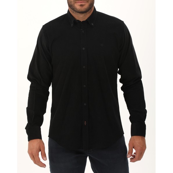 Ανδρικό κοτλέ πουκάμισο DORS 1035009.C07 μαύρο