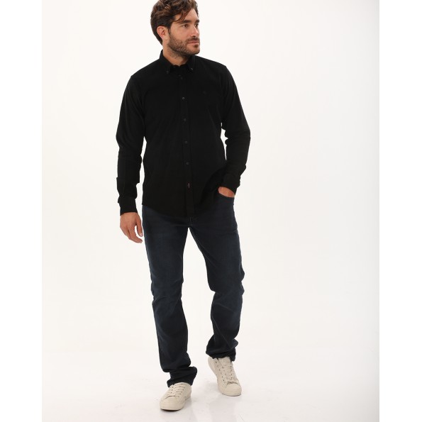 Ανδρικό κοτλέ πουκάμισο DORS 1035009.C07 μαύρο Ανδρικά