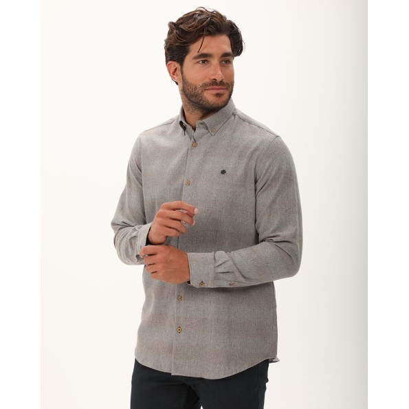 Ανδρικό ριγέ πουκάμισο DORS 1037015.C03 γκρι Ανδρικά