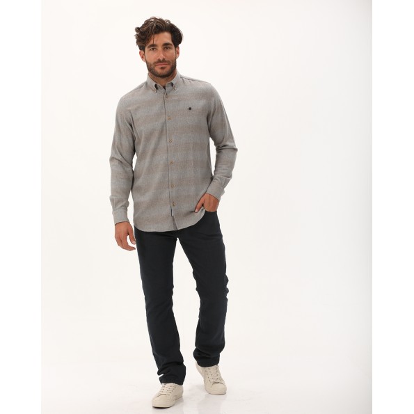 Ανδρικό ριγέ πουκάμισο DORS 1037015.C03 γκρι Ανδρικά