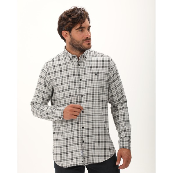 Ανδρικό καρό πουκάμισο DORS 1037016.C01 γκρι