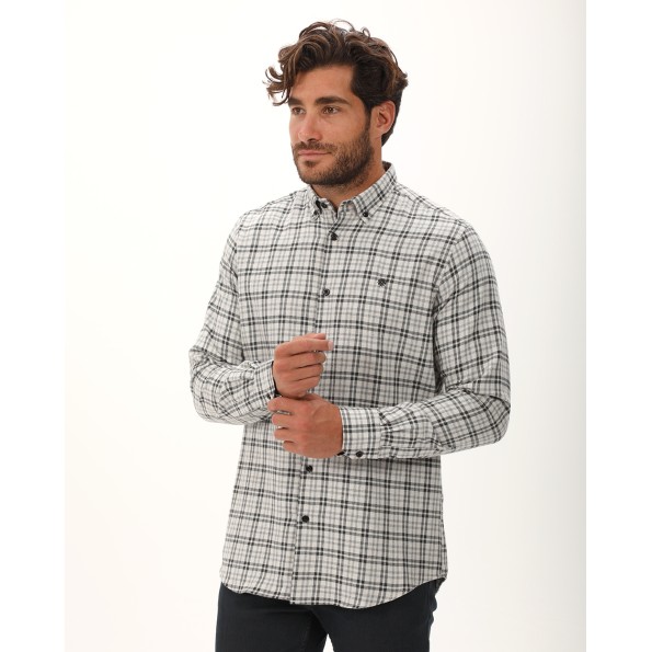 Ανδρικό καρό πουκάμισο DORS 1037016.C01 γκρι Ανδρικά