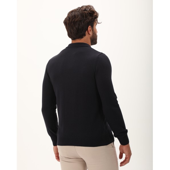 Ανδρική πλεκτή polo μπλούζα DORS 1235003.C03 ναυτικό μπλε Ανδρικά