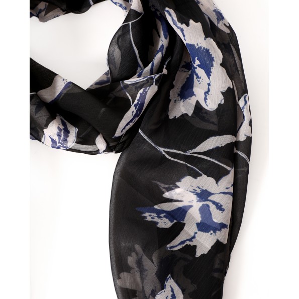 Γυναικείο φουλάρι ALE 8J22305 μαύρο floral Γυναικεία