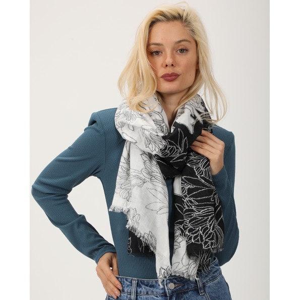 Γυναικείο φουλάρι ALE 8J22306 λευκό μαύρο Γυναικεία