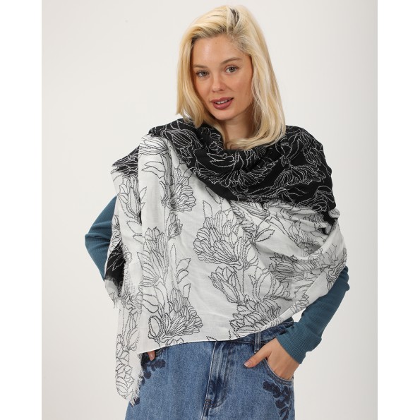 Γυναικείο φουλάρι ALE 8J22306 λευκό μαύρο Γυναικεία