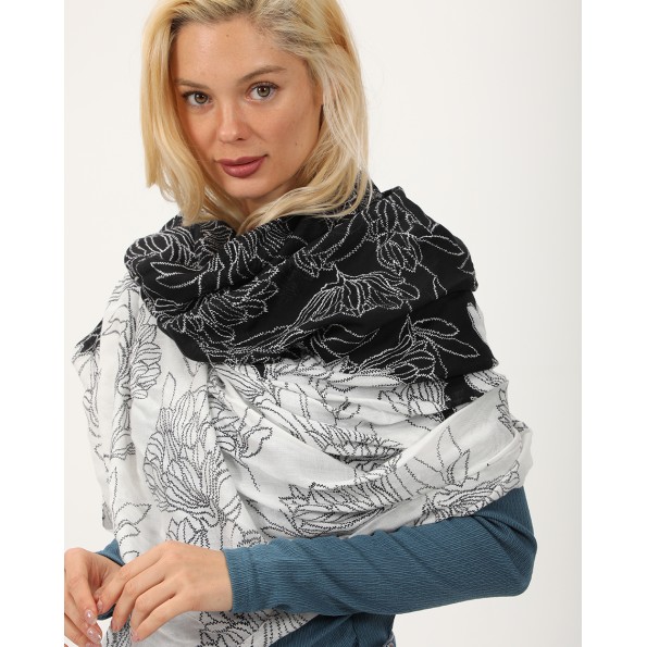 Γυναικείο φουλάρι ALE 8J22306 λευκό μαύρο Γυναικεία